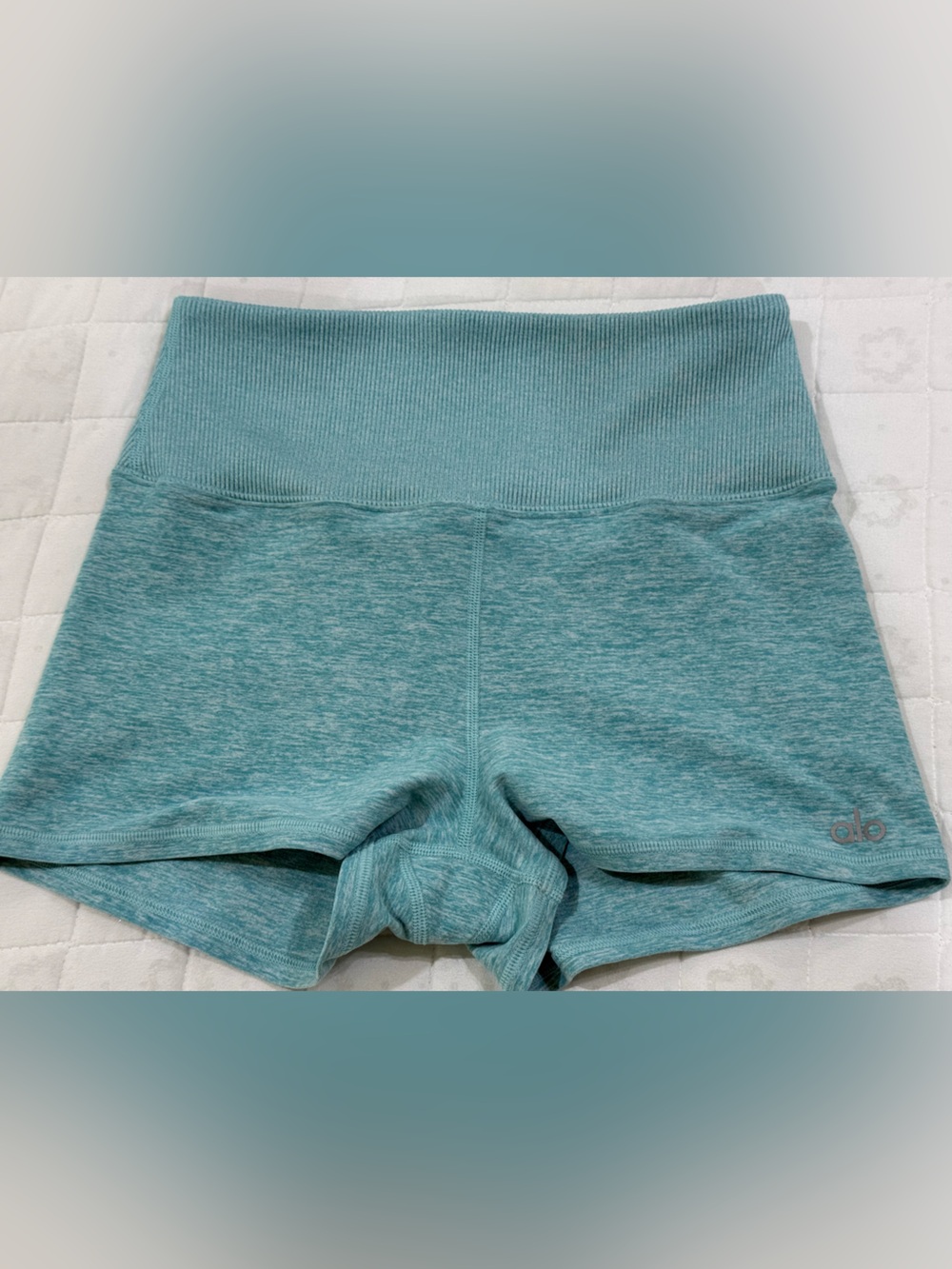 ALO Yoga Teal HEATHERED Athletic Shorts